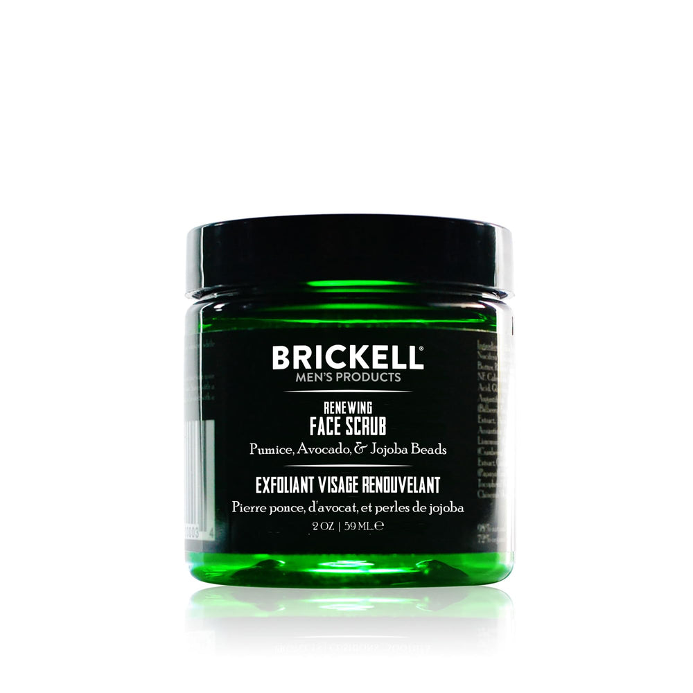 Brickell exfoliante renovador facial con perlas de jojoba exfolia suavemente y deja la piel suave.