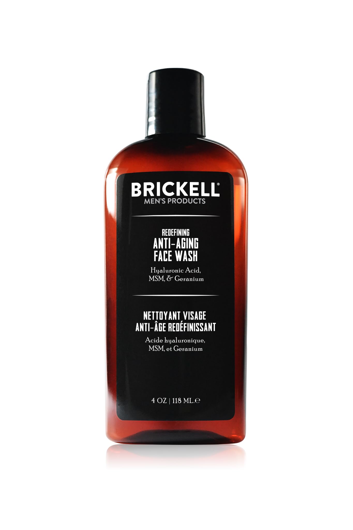 Brickell limpiador antiarrugas espumoso de 4 oz para limpieza facial profunda.