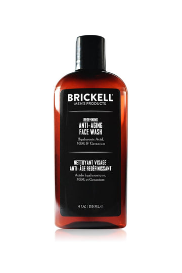 Brickell limpiador antiarrugas espumoso de 4 oz para limpieza facial profunda.