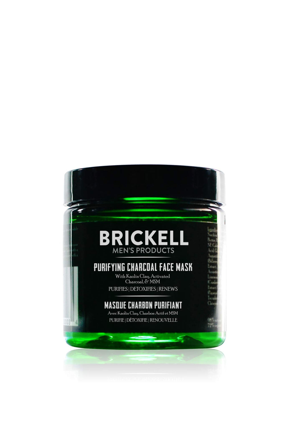 Mascarilla purificante Brickell para hombre con carbón activo para poros limpios.