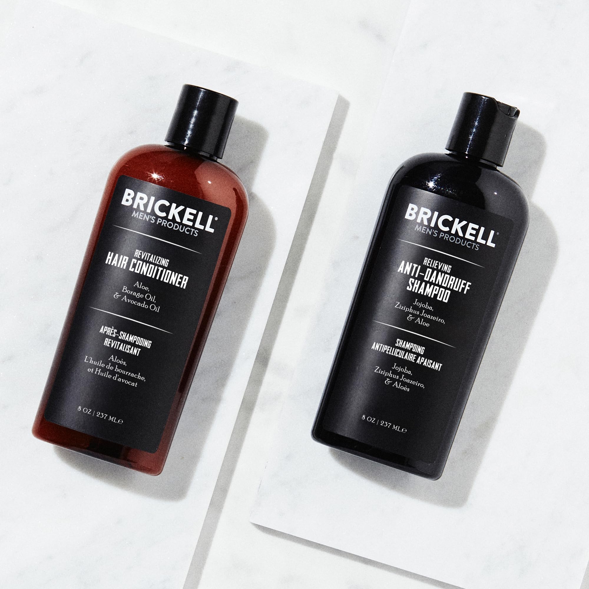 Brickell Ingredientes Natural Orgánicos: jojoba, vitamina E y aloe para el cabello saludable.