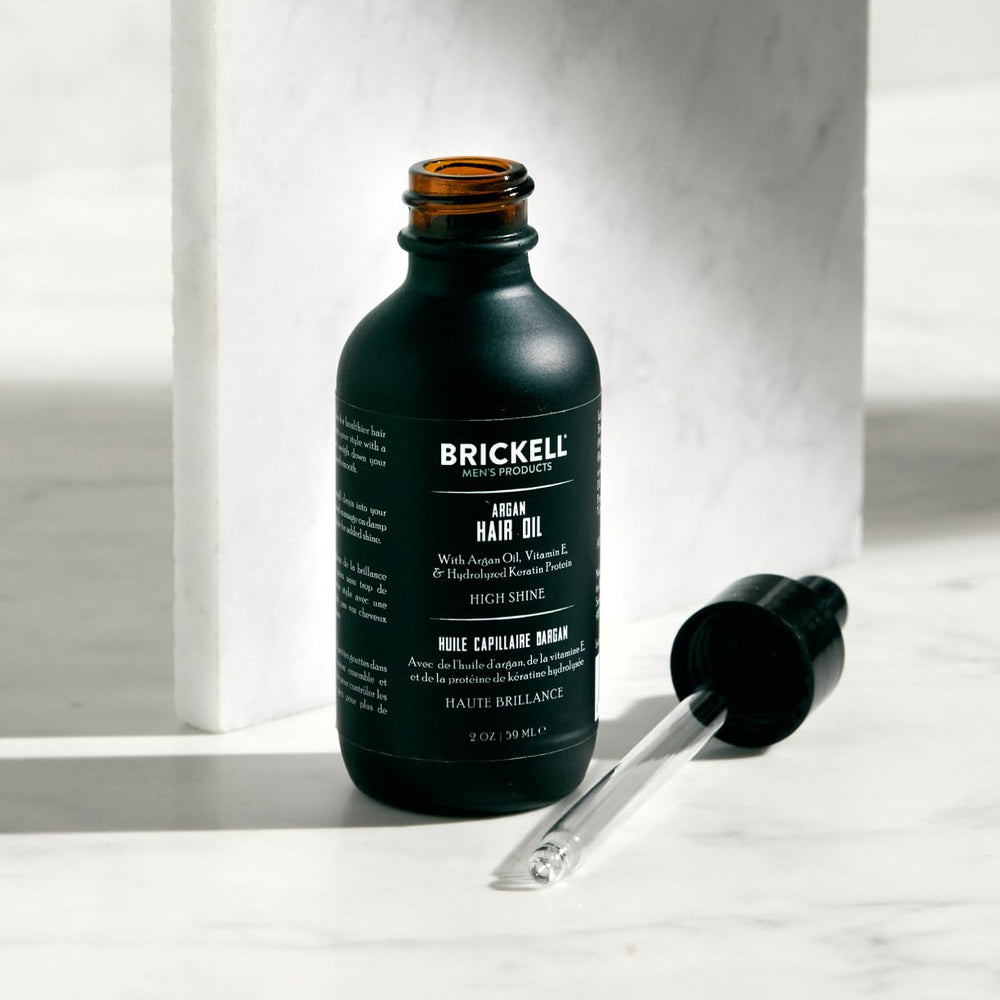 Brickell Aceite de Argán para cabello, acabado sedoso que facilita peinado cotidiano.
