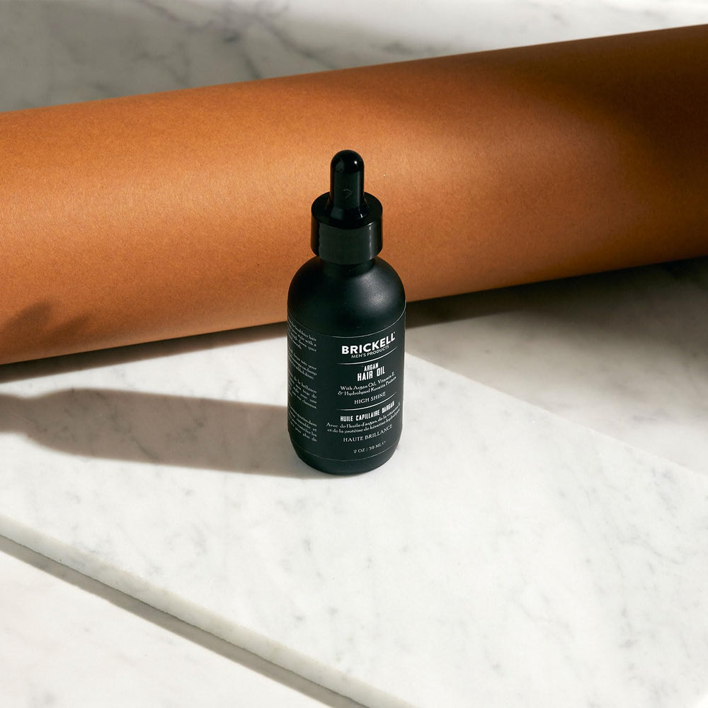 Brickell Aceite de Argán para cabello, fórmula con vitamina E y proteína hidrolizada.