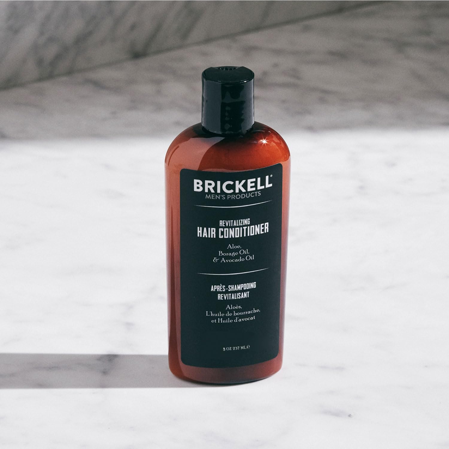 Brickell apres-shampooing homme - ingrédients naturels: hydratation et revitalisation.
