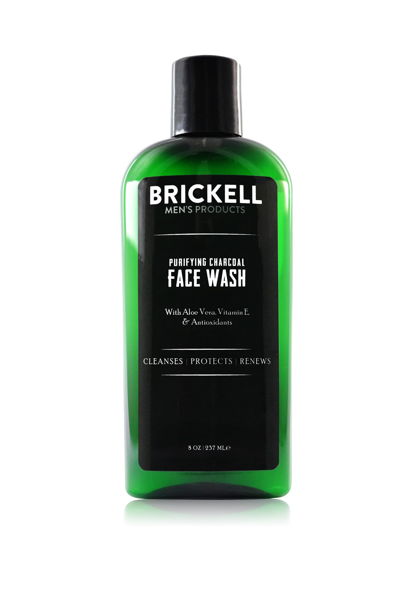 Bouteille Brickell Purifiant Charbon Gel Visage, nettoyage en profondeur sans dessèchement.
