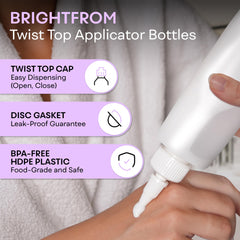 BRIGHTFROM botella plástica vacía 8oz ideal para cosméticos y coloración