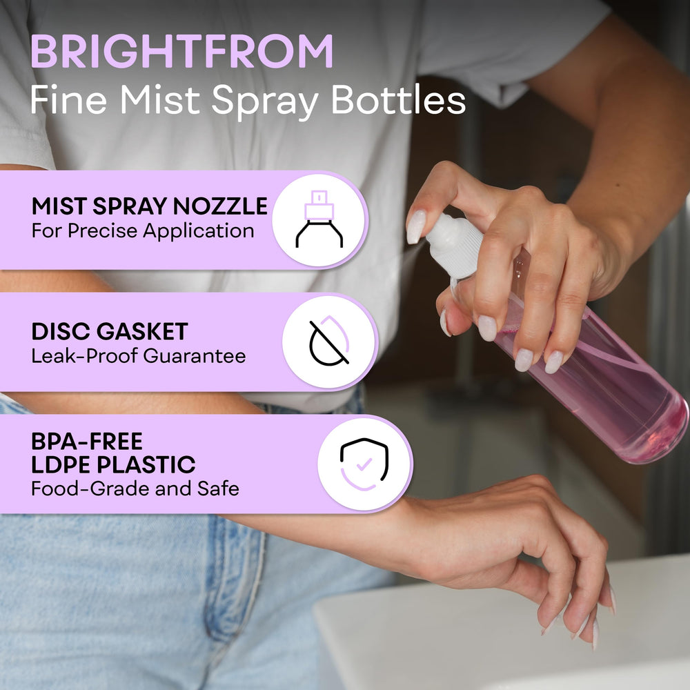 BRIGHTFROM envases recargables 8oz, perfectos para viaje.