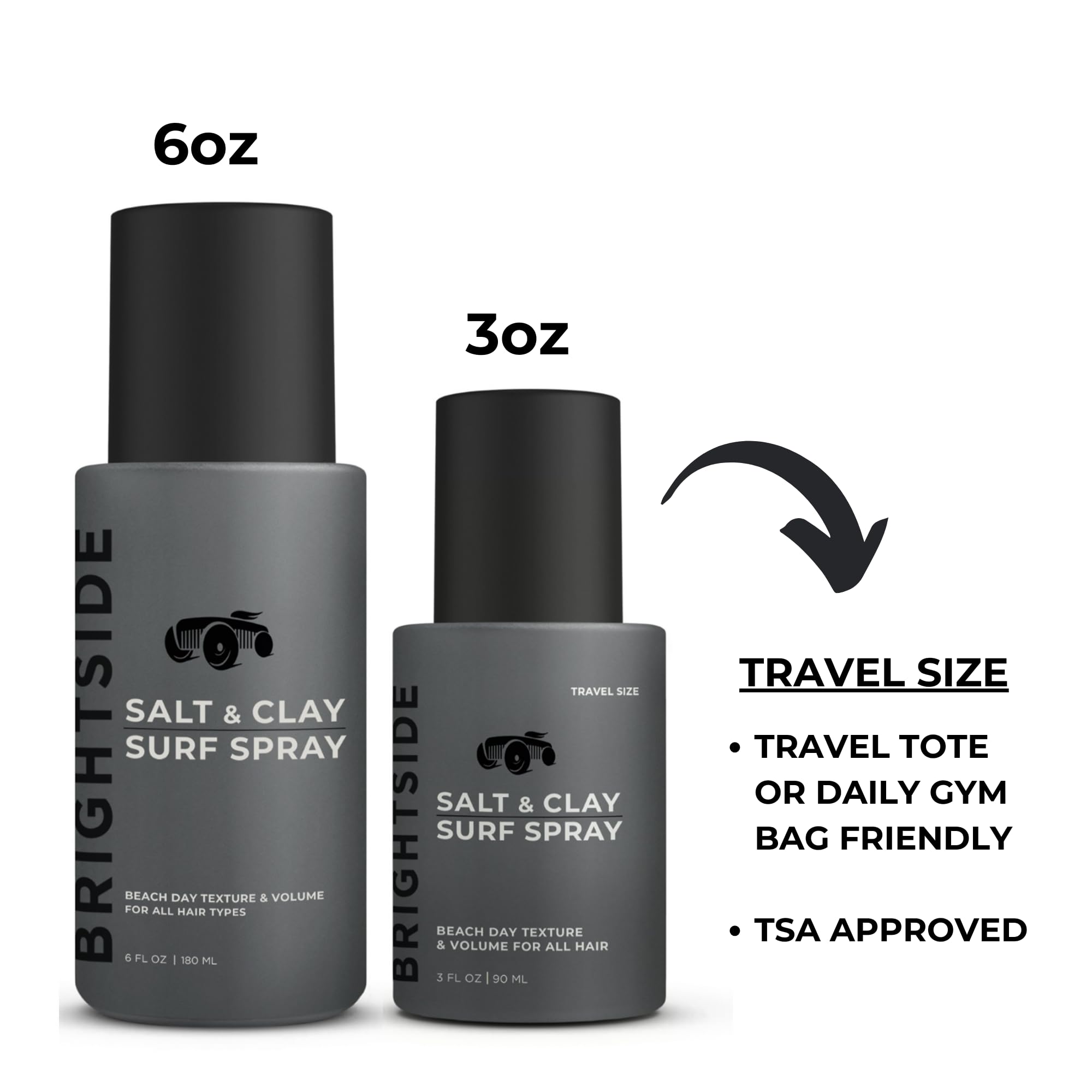 BRIGHTSIDE Salt & Clay Surf Spray, textura de playa para aspecto más grueso.