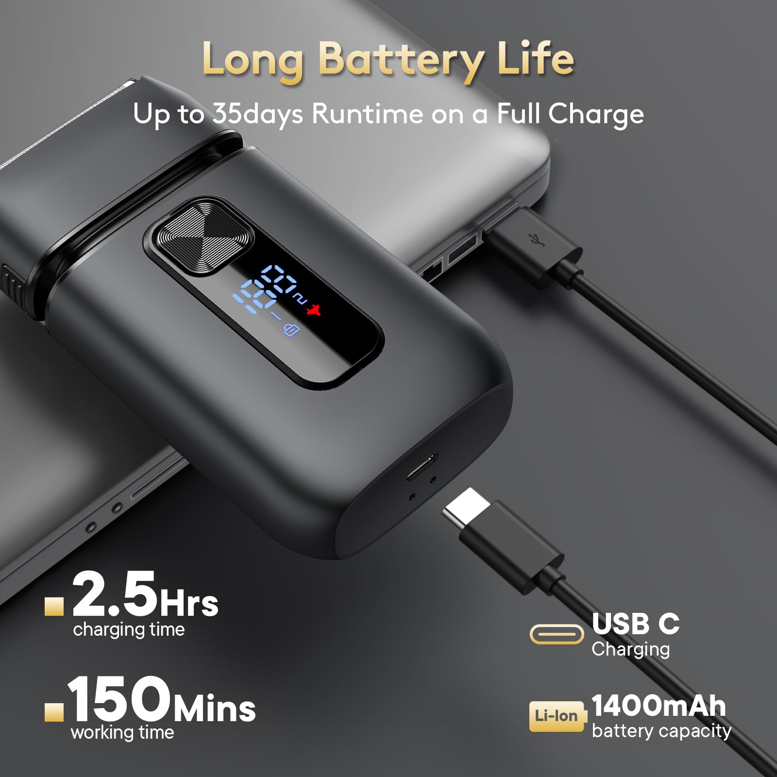 Brightup Afeitadora eléctrica con carga rápida USB-C