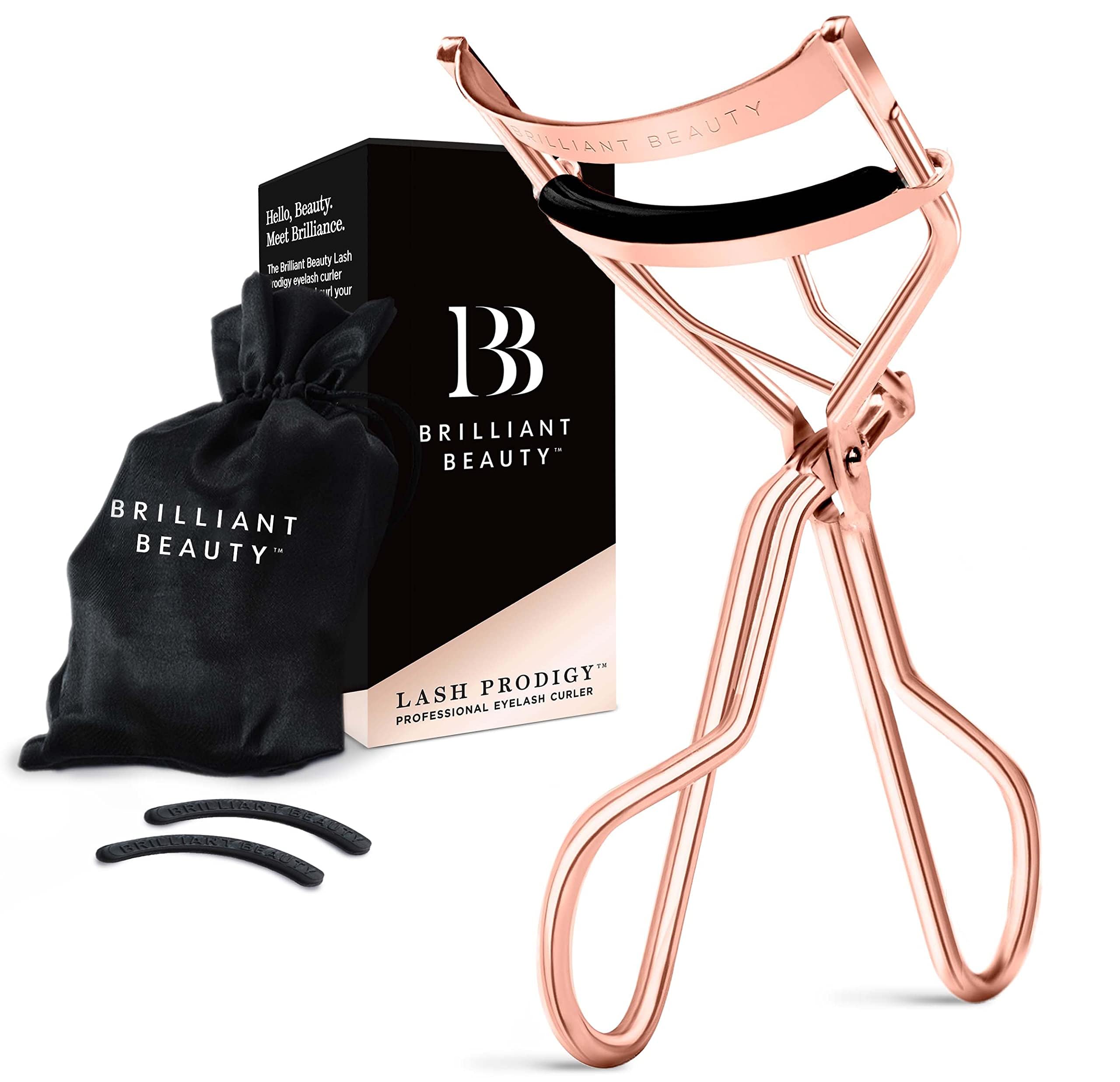 Brilliant Beauty rizador de pestanas Oro Rosado con cierre preciso para evitar pellizcos.