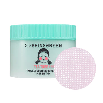 BRING GREEN edición rosa: discos tónicos árbol de té y cica para calmar piel sensible.