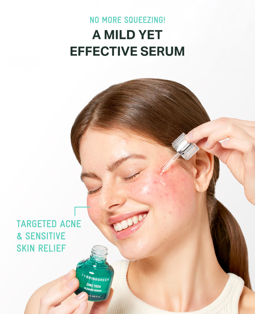 BRING GREEN Zinc TECA Serum con Niacinamida para textura uniforme.