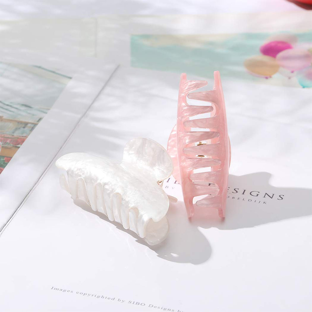 Brinie pinza de pelo rosa, clip claw en cabello, agarre estable para cualquier peinado.
