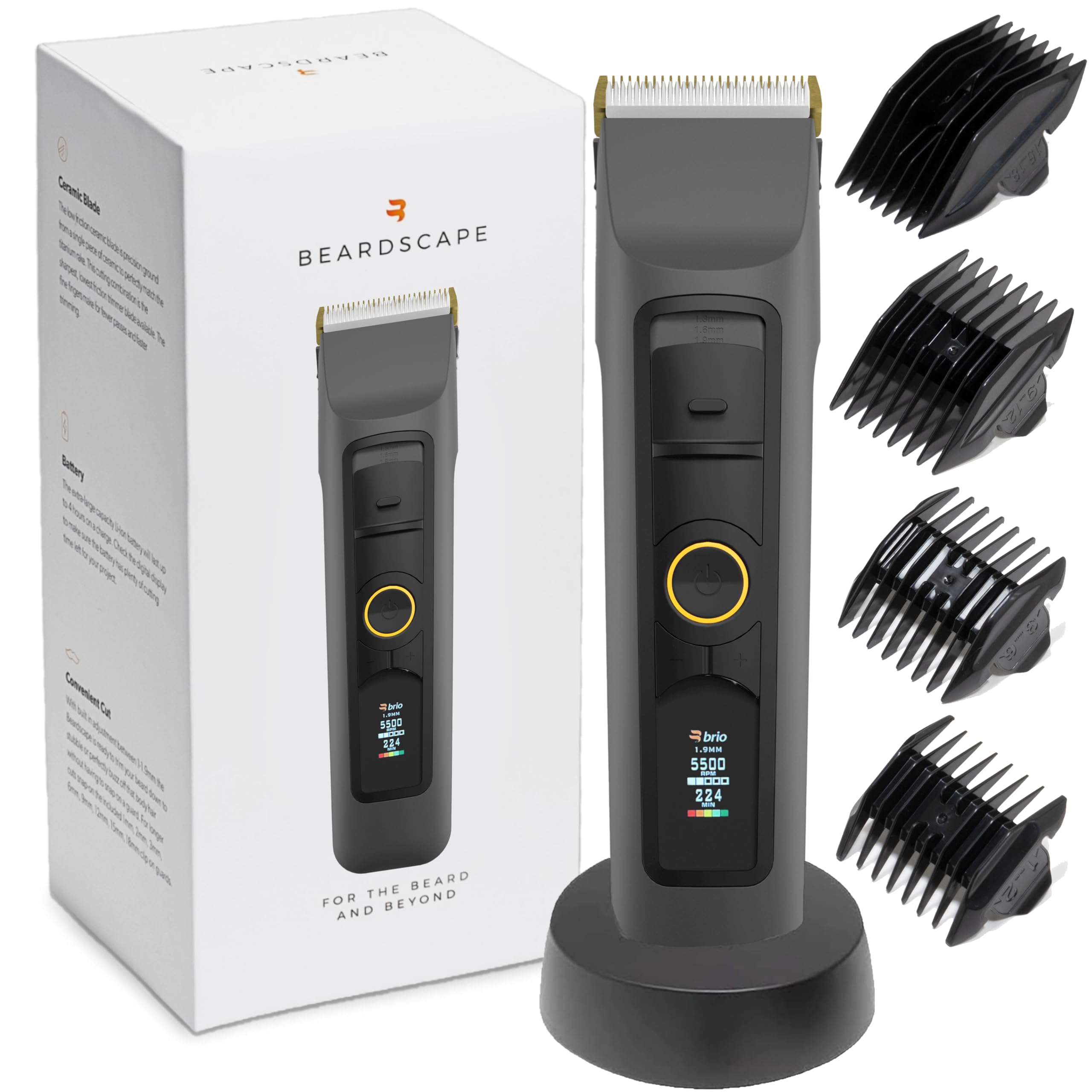 Brio Beardscape V2 con cuchilla cerámica de baja fricción para un corte suave