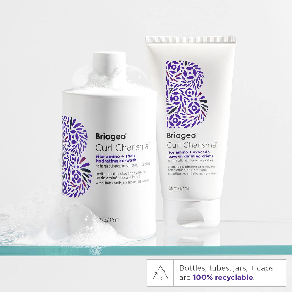 Briogeo Curl Charisma soft shine hair showcases lustrous, frizz-resistant texture