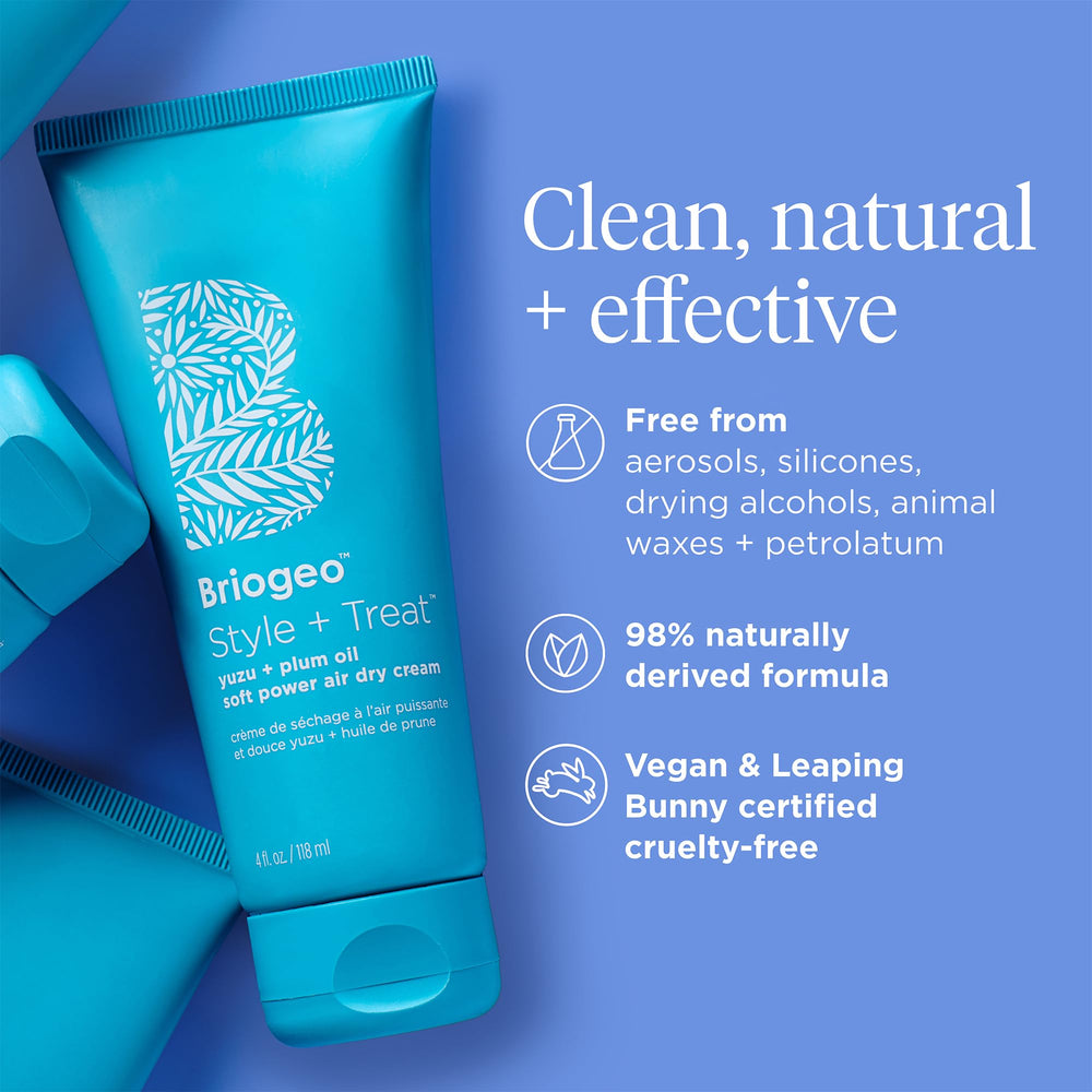 Resultado suave y definido con Briogeo, ideal para cabello con frizz.