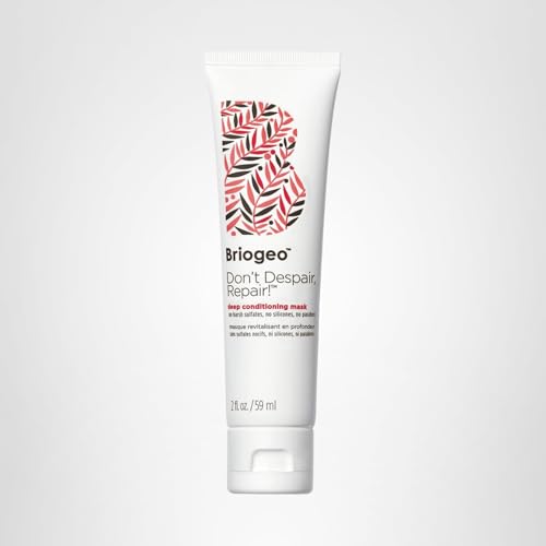 Mascarilla Briogeo para cabello seco y dañado, uso semanal.