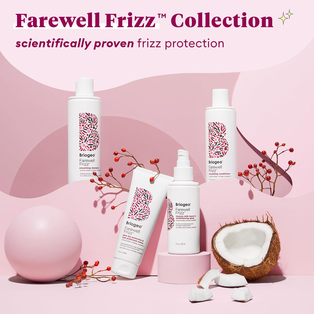 Briogeo Farewell Frizz blow dry results look silky and frizz-free.
