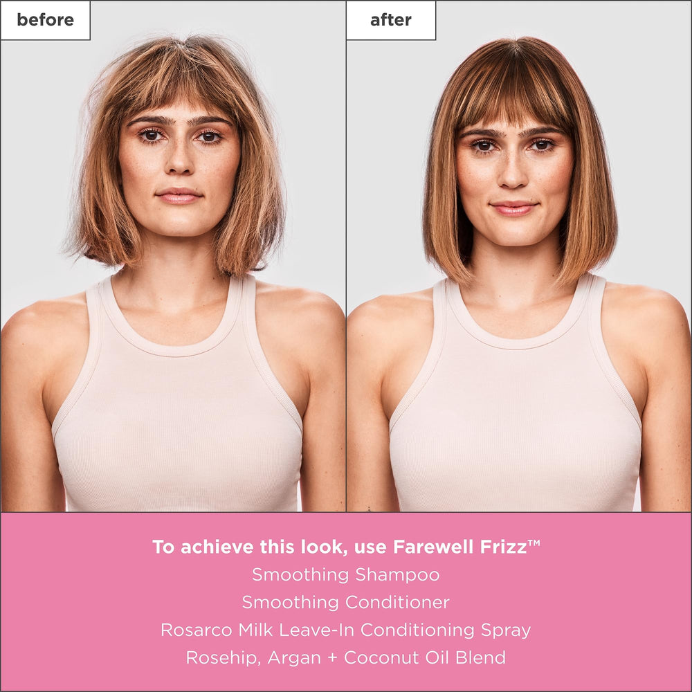 Briogeo Farewell Frizz envase compacto para uso en cabello húmedo o seco.