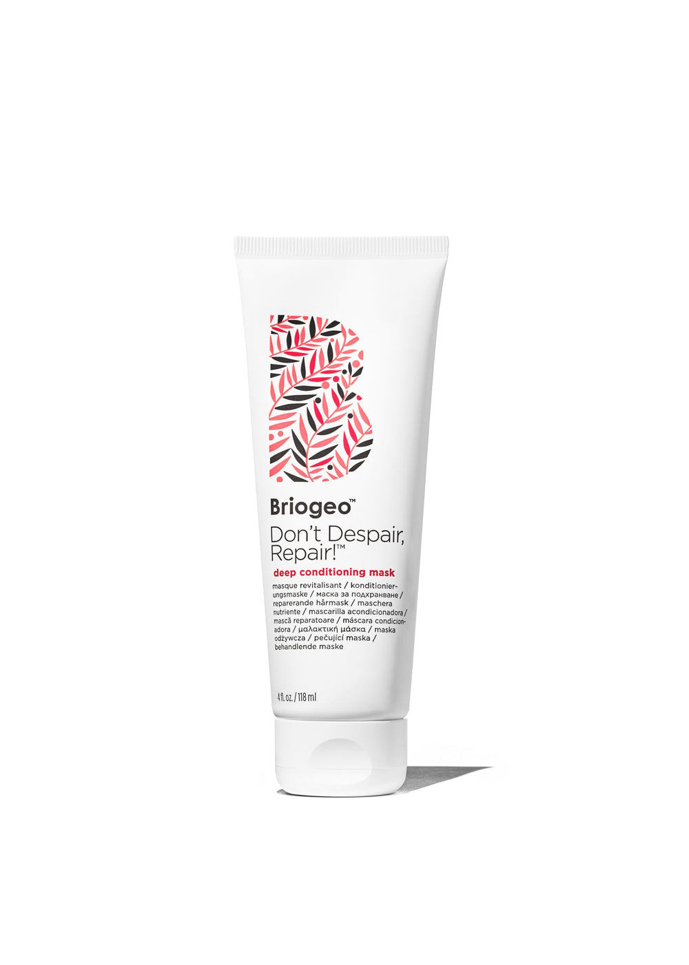 Briogeo – bouteille du masque réparateur, hydratation ciblée pour cheveux.