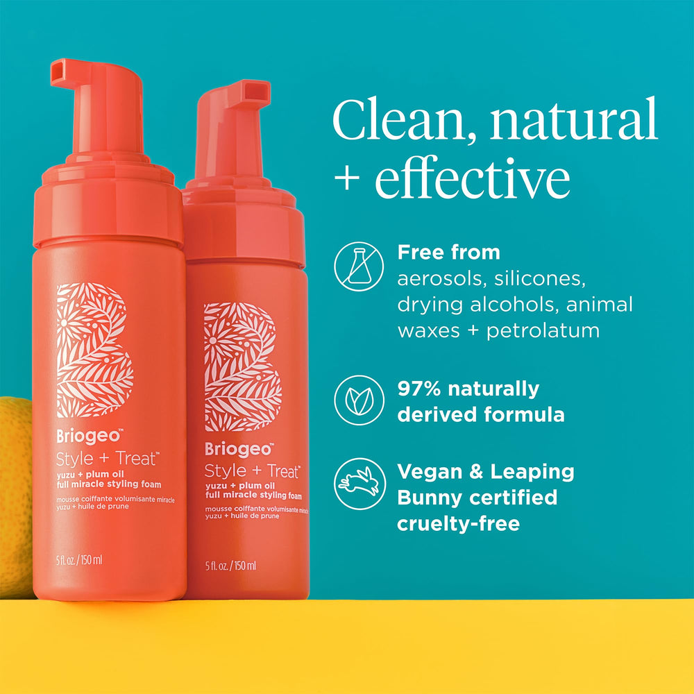 Briogeo Style + Treat Yuzu + Plum, perfecto para blowouts y looks definidos.