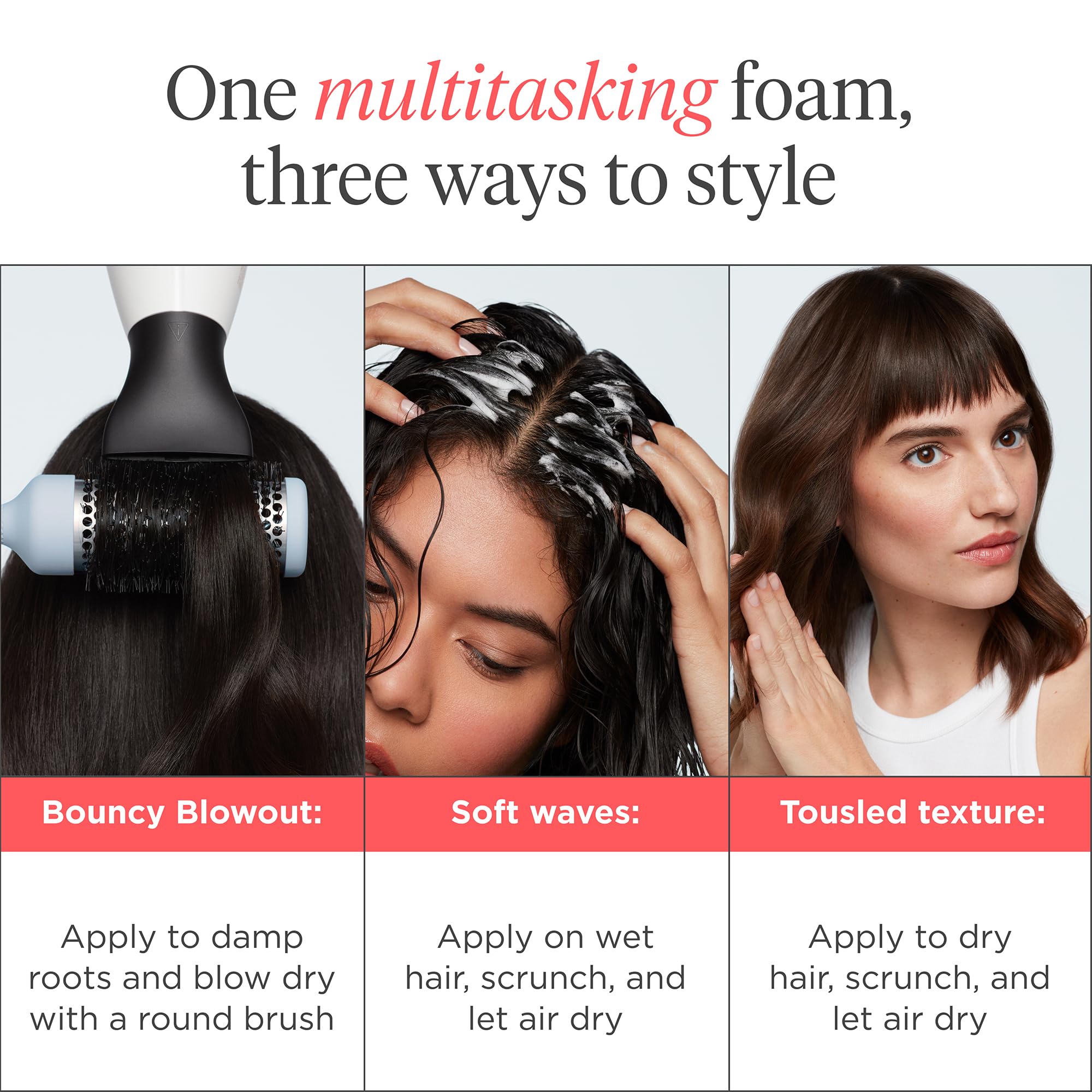 Briogeo Style + Treat Yuzu + Plum, textura suave sin peso en el cabello.
