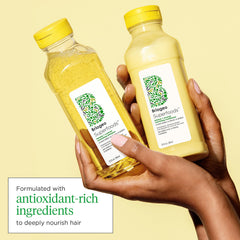 Briogeo Superfoods Banana + Coconut acondicionador, frasco, brillo y suavidad