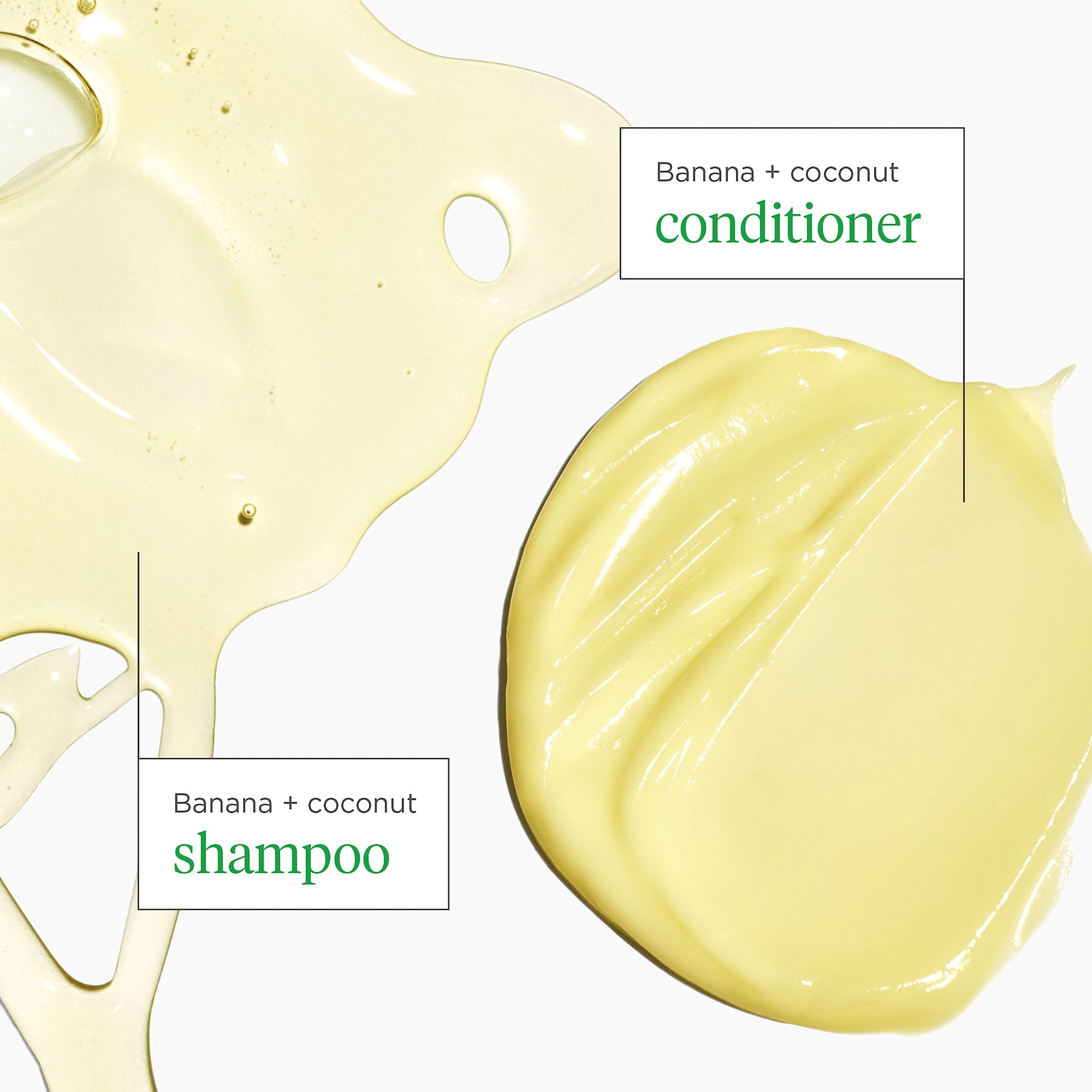 Briogeo Superfoods banana y coco, visual de ingredientes clave para nutrición capilar