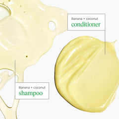 Briogeo Superfoods banana y coco, visual de ingredientes clave para nutrición capilar
