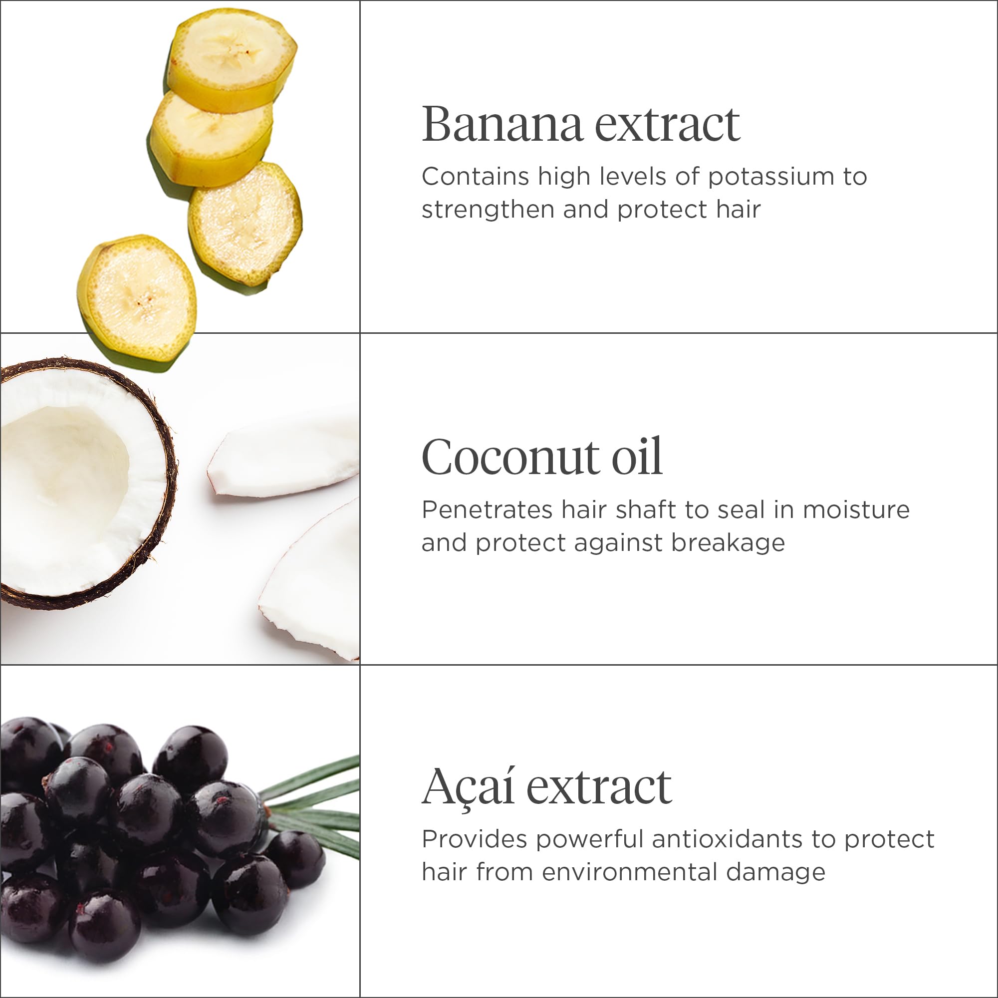 Frutas antioxidantes mango y açai para protección del cabello