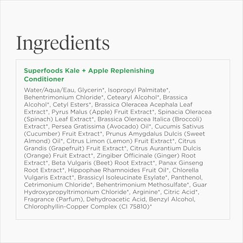 Briogeo Superfoods Kale Apple Condicionador, brillo natural tras el lavado.