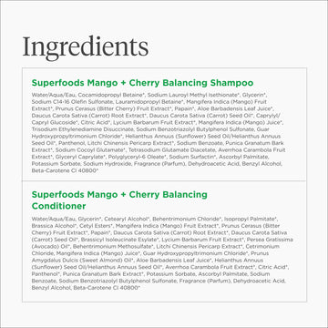 Briogeo Superfoods Mango + Cherry: envase doble práctico para ahorro y transporte.