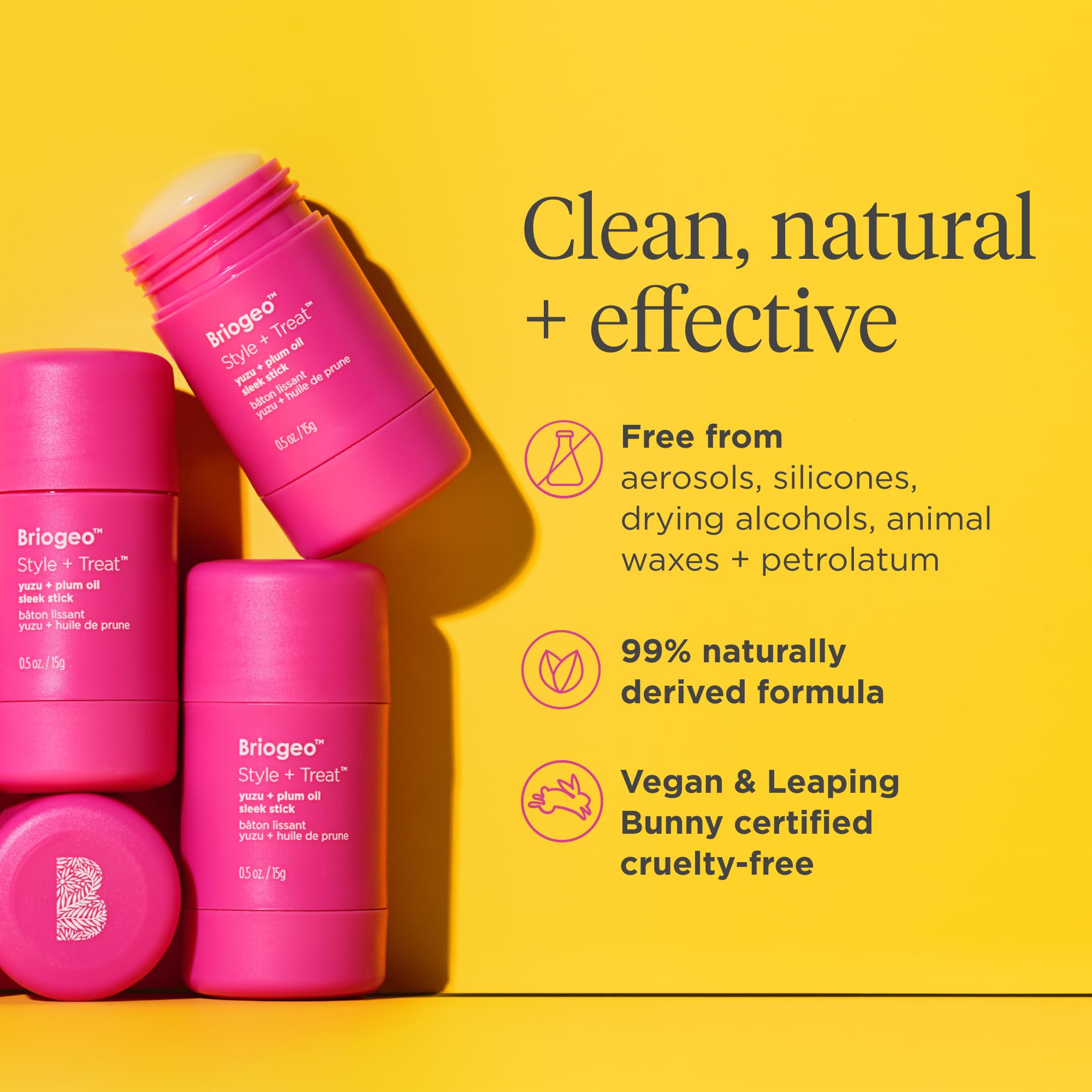 Briogeo vegan, cruelty-free formulation highlighted on packaging.