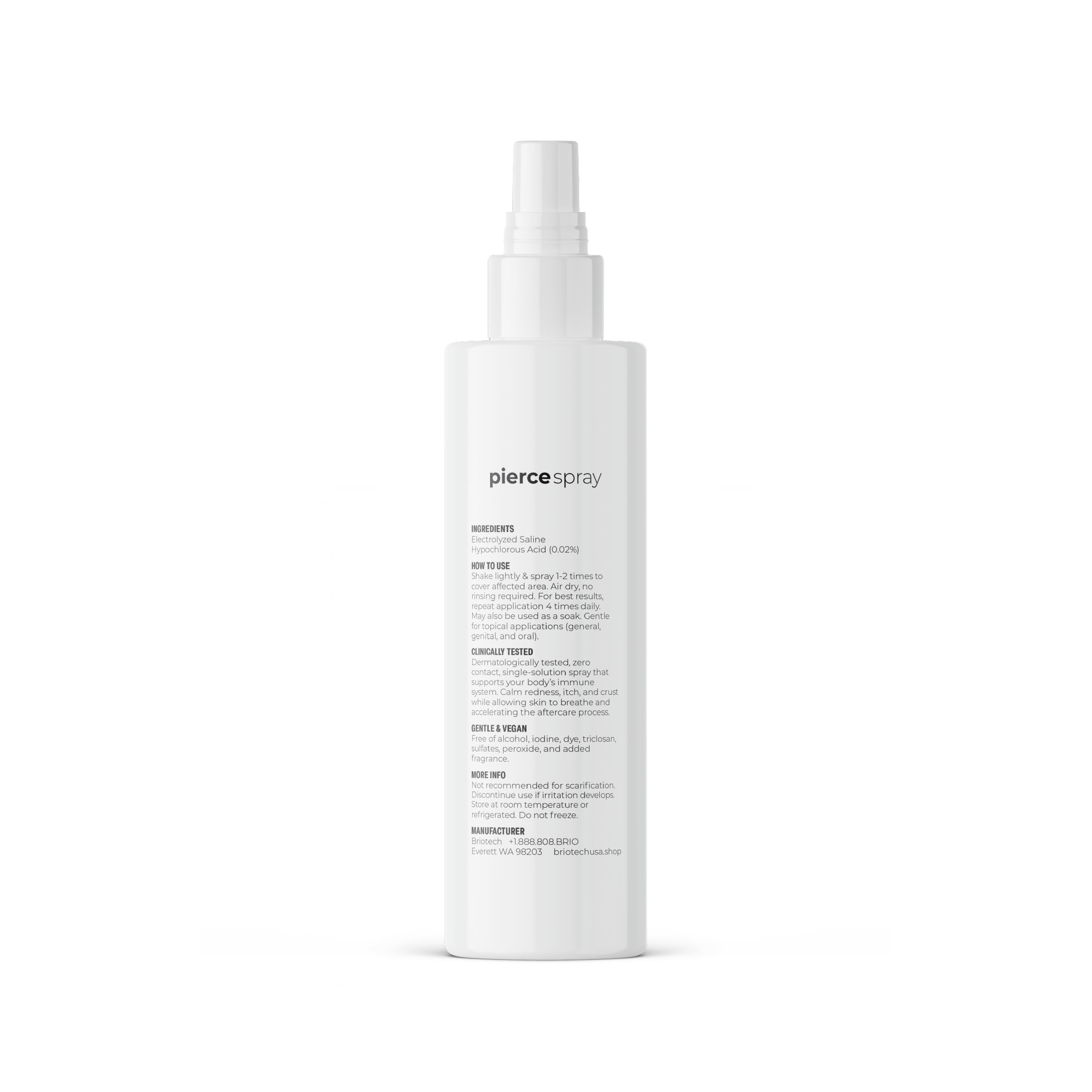 BRIOTECH Pierce Spray, uso recomendado de 1-2 pulsos por aplicación