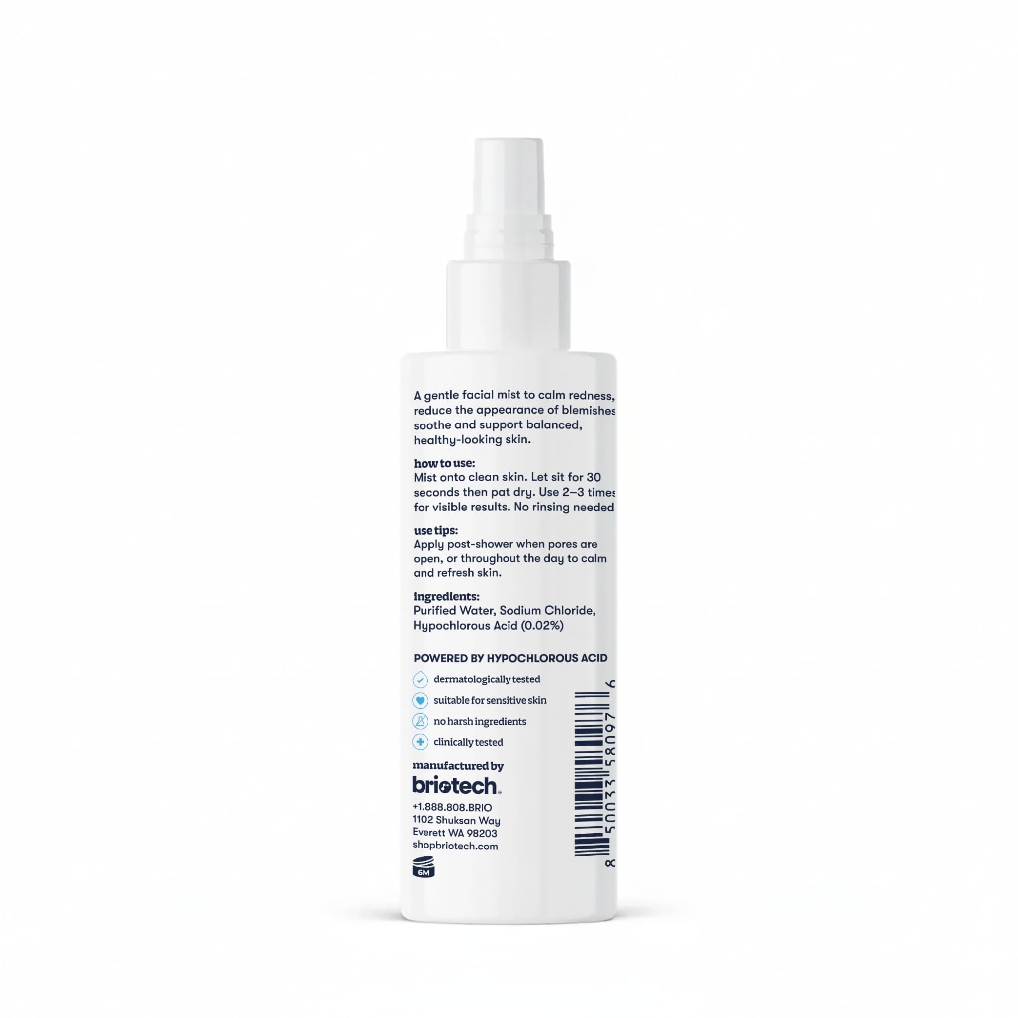 BRIOTECH Renew Toner uso diario suave para piel sensible.