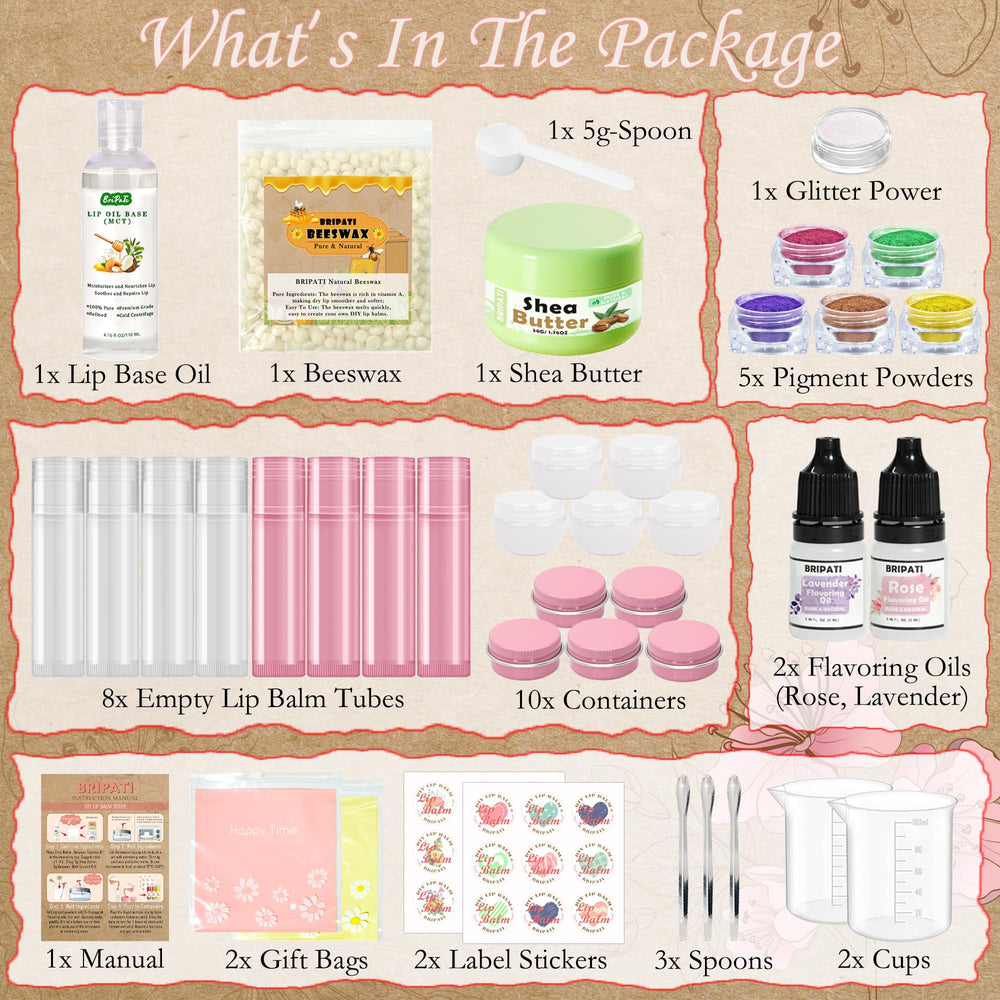 BRIPATI kit brico-balsamo-labial-envases: envases reutilizables para llevar el bálsamo contigo