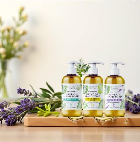 Britannies Thyme Jabon Castile bergamota para limpieza suave y aromática