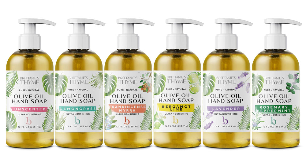 Britannies Thyme Jabon Castile textura cremosa y espuma lujosa