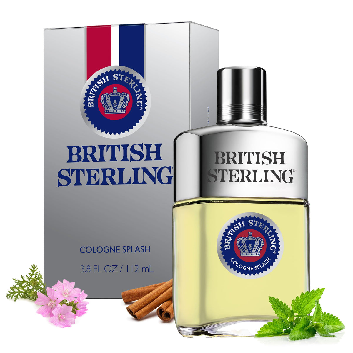 British Sterling de Dana, frasco de colonia rociada, aroma audaz para presencia duradera.