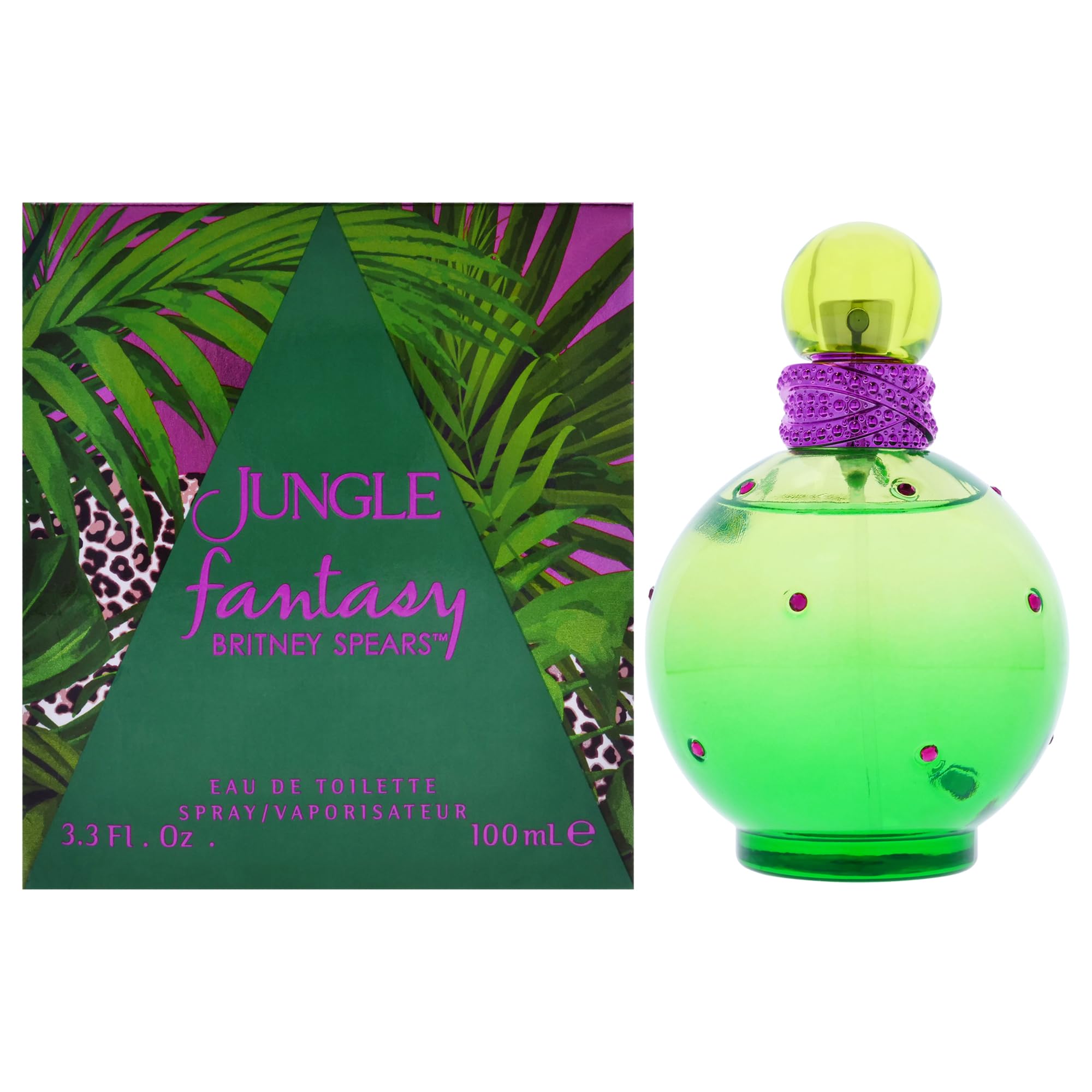 Britney Spears Jungle Fantasy, frasco frontal, ideal para uso diario y energía positiva.