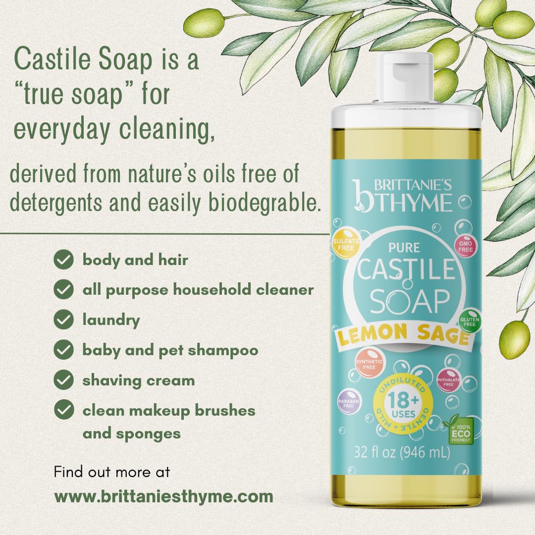 Brittanie's Thyme fórmula con aceite de oliva y coco, piel suave.
