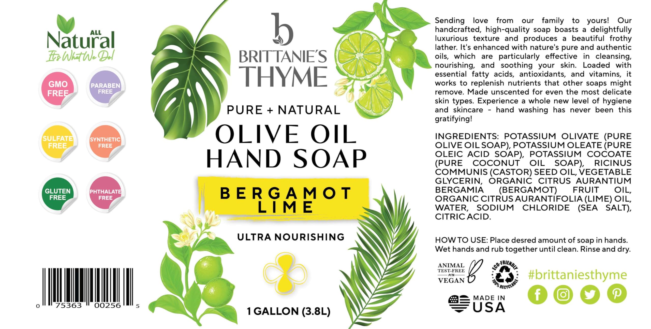 Brittanie's Thyme - Savon mains polyvalent, douceur hydratante au quotidien.