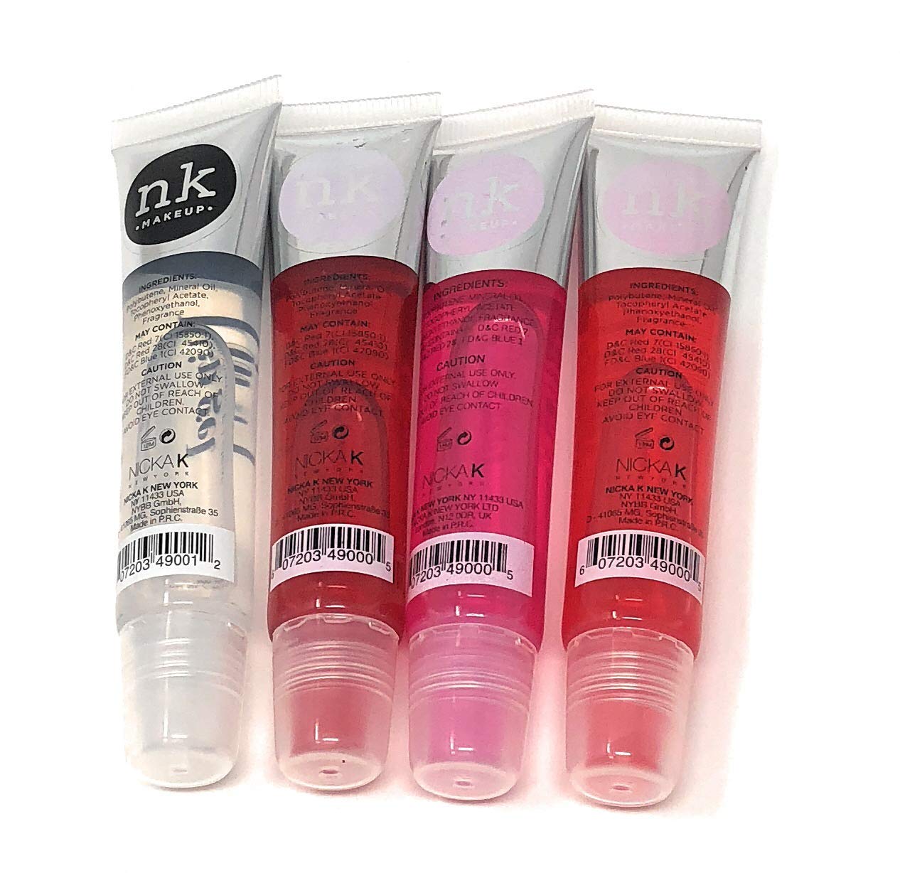 Nicka K gel labial cereza, tono translúcido y brillo ligero para labios.