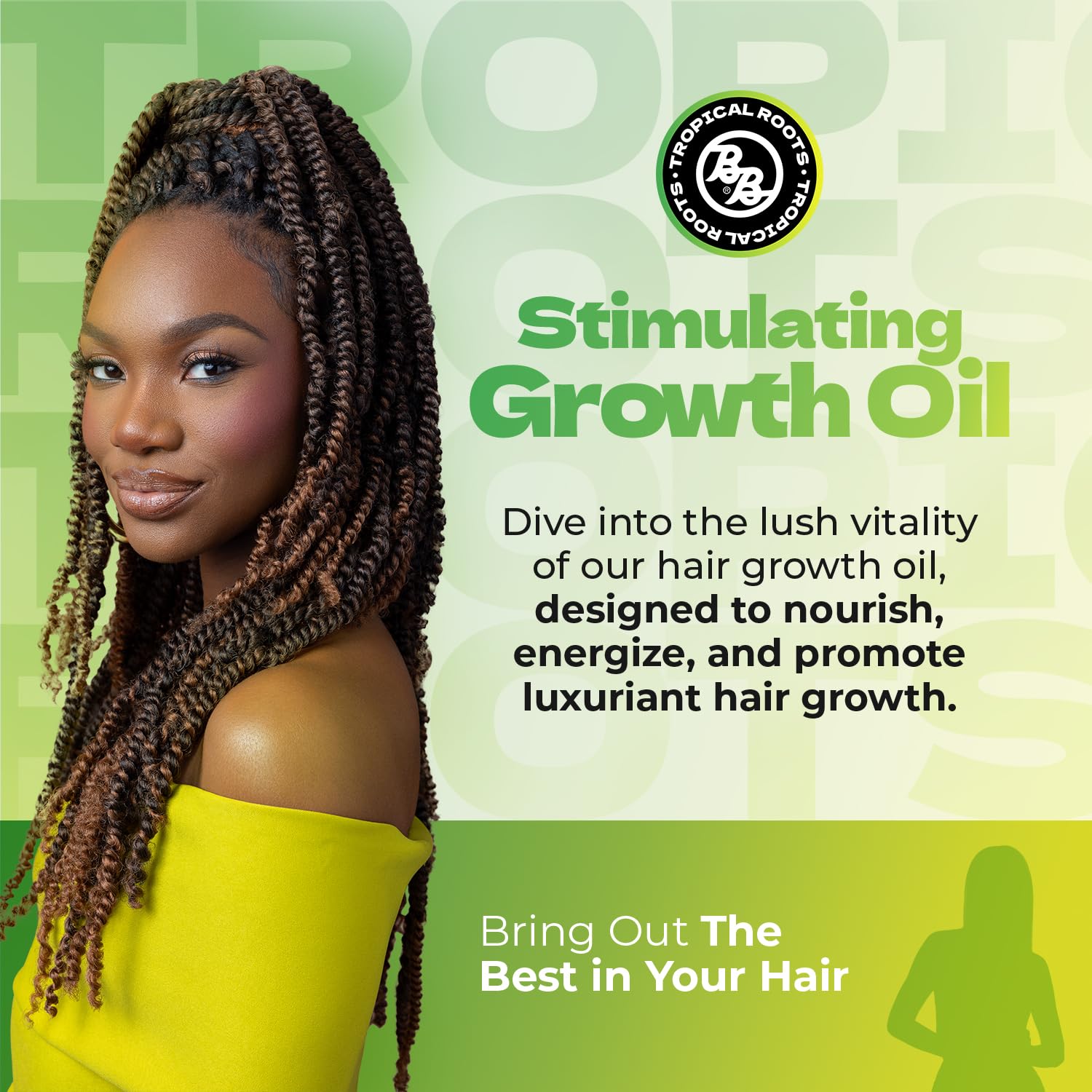 Bronner Bros Aceite Crecimiento Tropical Nudos: ayuda a sellar puntas y reducir roturas