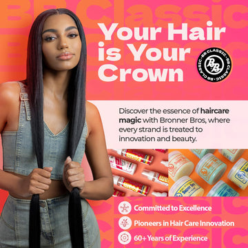 Bronner Bros BB Pine Tar Super Gro, hidratación profunda para cabello y cuero cabelludo.
