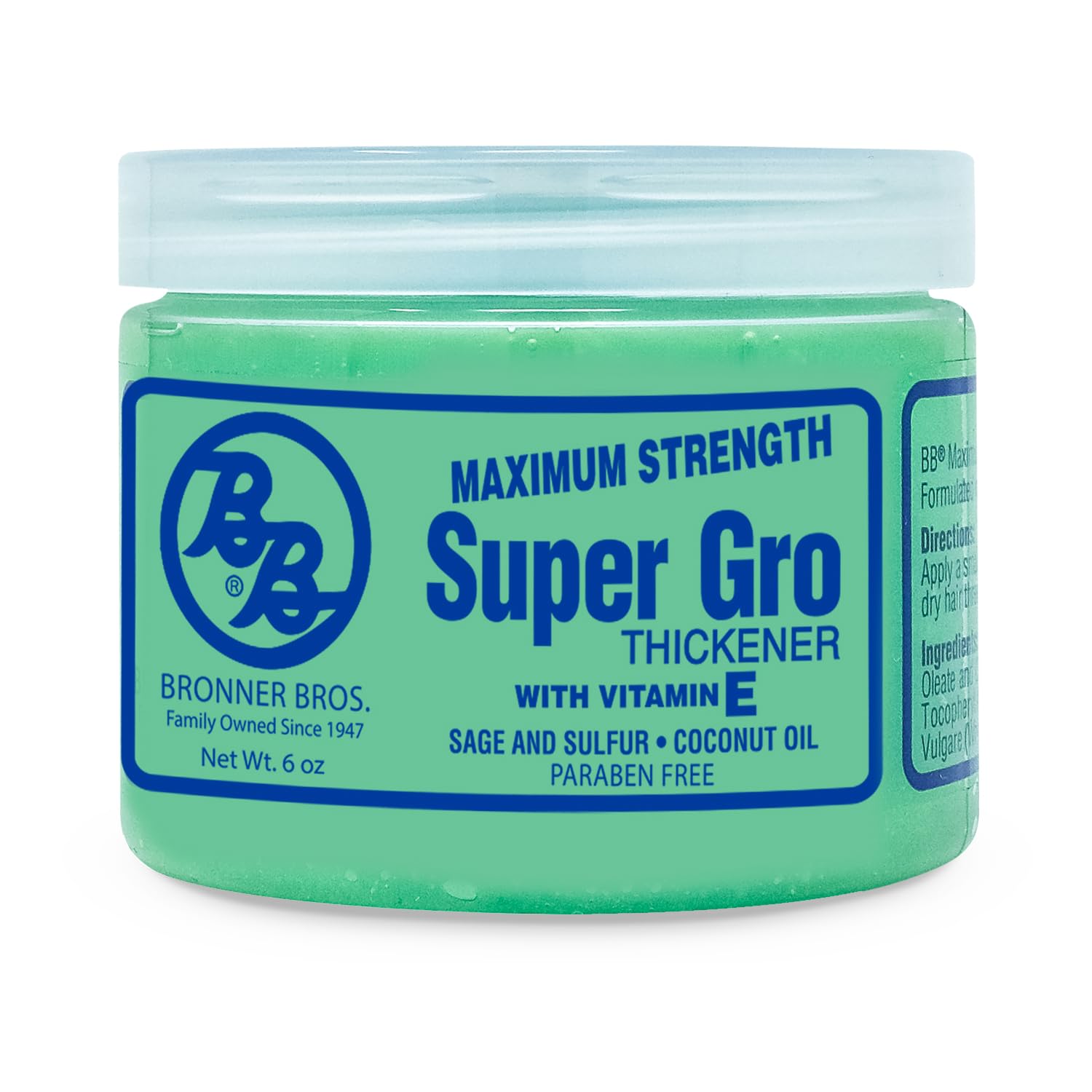 Bronner Bros Super Gro crema para cabello con coco nutre el cuero cabelludo.
