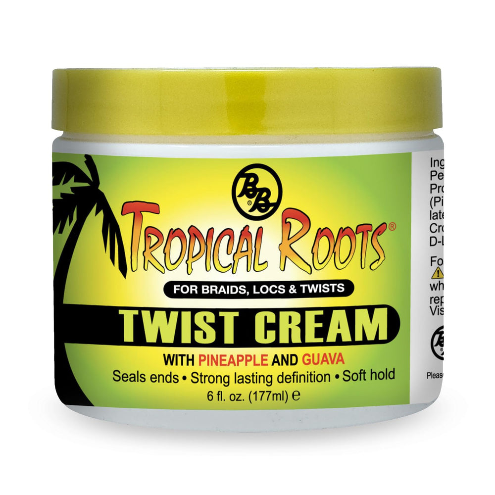 Bronner Bros Tropical Roots Twist Crema en bote para peinados rizados y trenzas