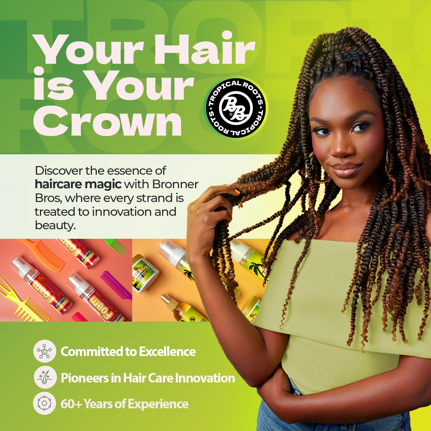 Bronner Bros Tropical Roots Twist Crema para locks con cuidado natural