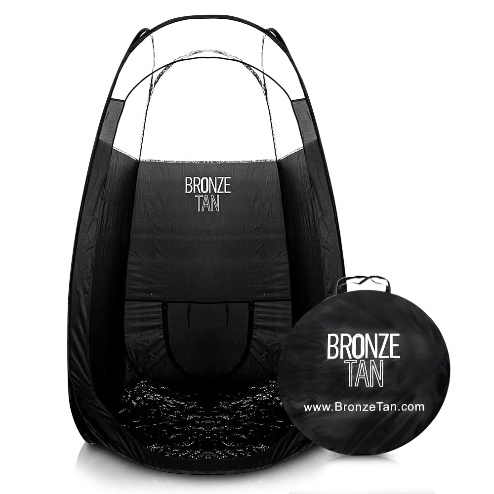 Bronze Tan Pop-Up Tent ergonómico para salones, montaje rápido y cómodo.