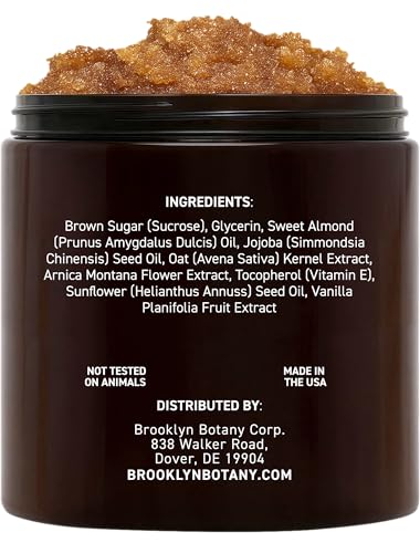 Brooklyn Botany exfoliante de azúcar moreno para pies, deja piel suave y nutrida.